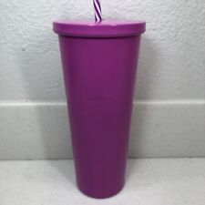 Starbucks 2015 Matte Pink Stainless Steel Large Venti Tumbler with Lid & Straw picture