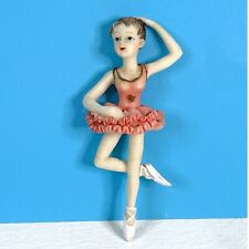 RARE Vintage 80s Little Girl Ballerina Resin Figure Refrigerator Fridge Magnet picture