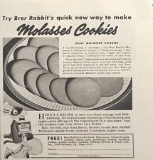 Brer Rabbit's Molasses Crisp Cookie Recipe Vintage Print Ad 1938 picture