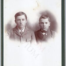 c1880s Nora Springs, IA Brother Boys Cabinet Card Real Photo Wm Johnson Iowa B22 picture
