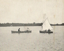 Vintage Postcard Undivided Back Sail Boating Swimming Fishing Summer Lake Canoe picture