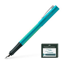Faber-Castell Grip 2010 Fountain Pen Bicolor Turquoise Medium Point 140914 - New picture