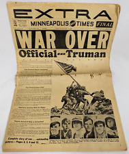 Minneapolis Daily Times WAR IS OVER Newspaper WWII August 1945 Truman US History picture