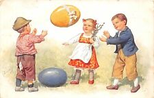 H32/ K. Feiertag Artist Signed Postcard c1910 Easter Eggs Kids Holiday 11 picture