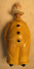 Vintage Porcelain Chubby Yellow Pierrot Clown Miniature Perfume/Snuff Bottle 3” picture
