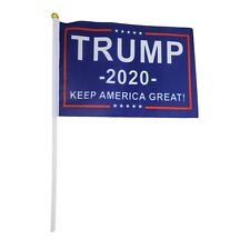 Lot/25 TRUMP Mini FLAGS 2020 Election 6x8 in w 12 in Straw Post Republican picture
