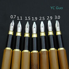 7X Bamboo Stub Nib Fountain Pens 7 Nib Size For Choice One With Each Nib Size picture