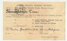 1958 Vtg Postcard Polio Immunization Appointment Public Health Nurse Bedeque Pei picture