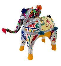 Hand-Crafted Anglo Raj Vintage Stuffed Embroidered Elephant India LARGE picture