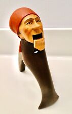 Vintage Carved Wood NUTCRACKER ~OLD WORLD SAILOR HEAD w/RED KERCHIEF picture
