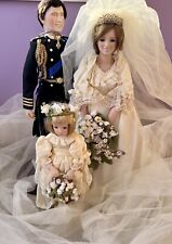 Princess Diana, Prince Charles, and Flower Girl Wedding Dolls from Danbury Mint. picture