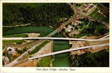 Houston TX Texas TWIN SPAN BRIDGE 69th Street~Buffalo Bayou AERIAL VIEW Postcard picture