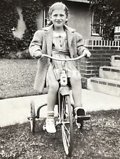 V8 Photograph Portrait 1940 Girl Tricycle picture