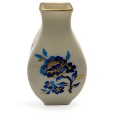 Lenox PAGODA Miniature Bud Vase with Gold Trim (3½” Gilded Blue Flowers Vintage) picture