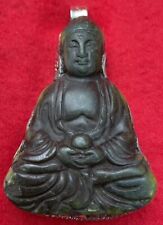 Tantric Buddhist Carved Jade Peaceful Meditating Medicine Buddha Pendant picture