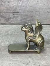 Vintage Unique Brass or Bronze Chinese Asian Dragon, Gargoyle, Winged Dog Figure picture