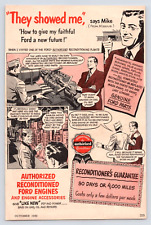 Ford Authorized Reconditioned Engines Rebuilt Car Motors Vintage Print Ad 1950 picture