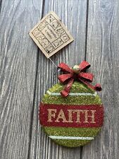 Vintage Christmas Ornament Hanna’s Handiworks Pan Crinkle Sparkle Faith picture