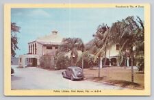 Postcard Public Library Fort Myers Florida picture