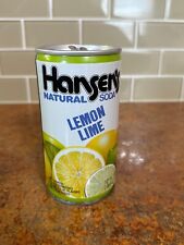Vintage Hansen's Lemon Lime Natural Pop Top Soda Can 12oz Steel White picture