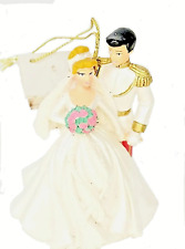 2005 Retired Disney Cinderella and Prince Wedding Christmas Ornament New HTF picture
