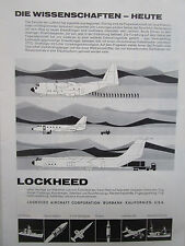 6/1962 PUB LOCKHEED C-130 C-141 AIRLIFTER JETSTAR EXECUTIVE ORIGINAL GERMAN AD picture