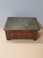 ANTIQUE BRASS MINIATURE COFFER BOX Jacob & Co.'s Biscuits picture