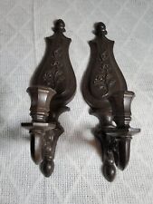 Vintage Resin Wood Grain Sconce Pair Floral DART 1966 Wall Decor, Homco Maybe picture