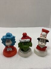 LOT OF 3 DR SEUSS JUICE TOPPERS BELLY WASHERS CAT IN THE HAT/GRINCH/ THING 1 & 2 picture