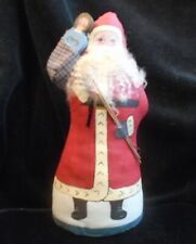 Vintage  Painted Soft  Body St. Nicholas Santa Claus Signed Judith 8 1/4 Inches picture