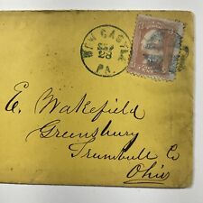 Mid 1800s New Castle, Pennsylvania Antique Envelope #65 Stamp picture