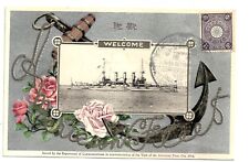 American Fleet 1908 visit to Japan postcard picture