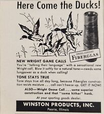 1956 Print Ad Wright Game Calls for Ducks Winston Products Peoria,Illinois picture