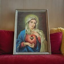 Old Vintage Catholic Virgin Mary Immaculate Picture Frame picture