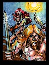 Red Sonja 2011 (Breygent) Color Artist Sketch Trading Card by Dan Gorman picture