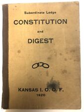 I.O.O.F 1920 Subordinate Lodge Constitution and Digest of Kansas picture
