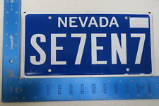 Nevada Vanity License Plate Tag NV Se7en7 777 Lucky 7 Gambling Seven Seven Seven picture