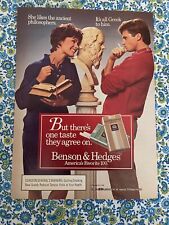 🔥🔥Vintage 1985 Benson & Hedges Cigarettes Print Ad  Greek Philosophers 🔥🔥 picture