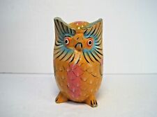 Wooden Hand Carved Cute Owl Figurine 4