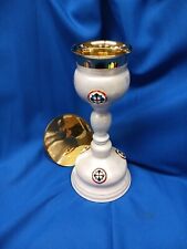 Orthodox Enamel Maltese Cross Chalice and Paten Set For Church Communion 11 In picture