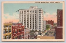 Decatur Illinois IL, Downtown View of Water and Williams Street PM 1951 Postcard picture