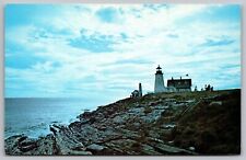 Pemaquid Point Maine Pemaquid Lighthouse Scenic Coastline Chrome Postcard picture