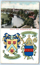 STRATFORD-ON-AVON general view Heraldic ENGLAND UK 1902 Postcard picture
