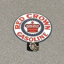 VINTAGE RED CROWN TIRE TOPPER PORCELAIN SIGN CAR GAS OIL TRUCK picture
