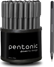 Pentonic Black Ball Point Pen 1.0 Mm Medium Point, 50 Pack + Pen Organizer for D picture