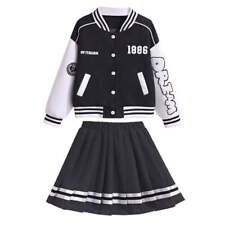 Junior Girls  Baseball Suits Jacket & Pleated Skirt 2 Pcs Outfits picture