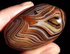 Beautiful Banded Agate Polished Palm Stone from Madagascar 66g picture