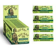 4x PACKS OF ZIG-ZAG 1 1/4 ORGANIC HEMP COMBO PACKS - 50 Papers/ 50 Tips per Pack picture