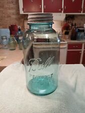Vintage Lucky #13 Blue Ball 1923-1933 Perfect Mason Half Gallon Jar With Zinc... picture