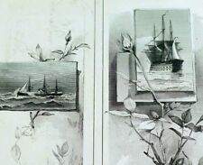 1879 J.A. Lowell Engraved Man-O-War Nautical Steamer Graphical Victorian Card &F picture